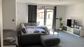 Apartamento luxo | 1 quarto, escrivaninha, Wi-Fi de cortesia