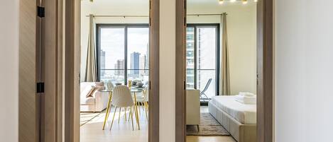 Apartamento Deluxe | 1 dormitorio, caja fuerte, tabla de planchar con plancha y wifi gratis