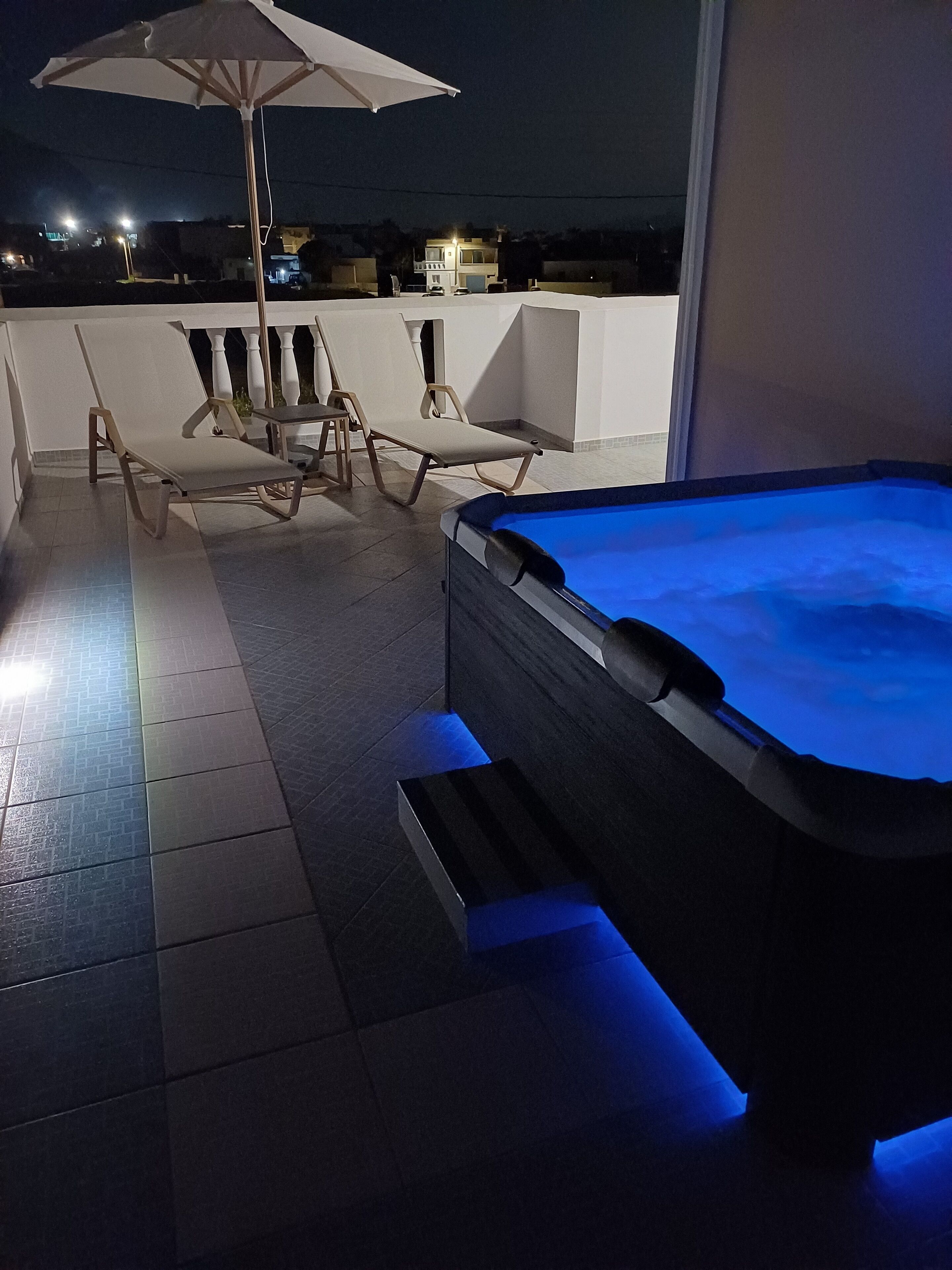 Superior Twin Room, Hot Tub, Partial Sea View | Terrace/patio