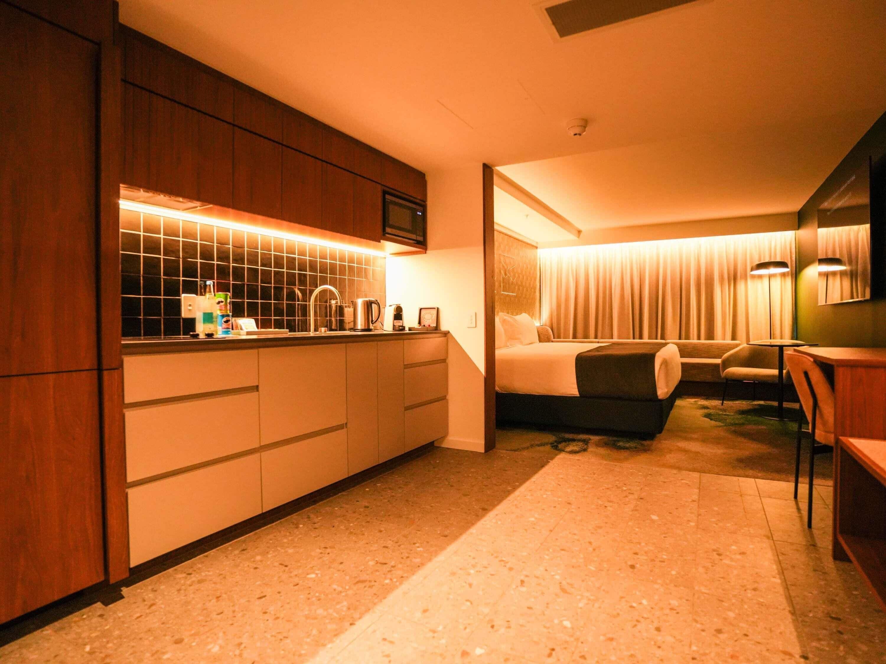 Premium bedding, free minibar items, in-room safe