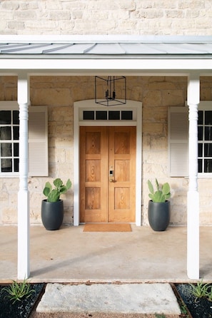 Exterior detail - Stone Haus: Historic Home with Hot Tub (Fredericksburg)