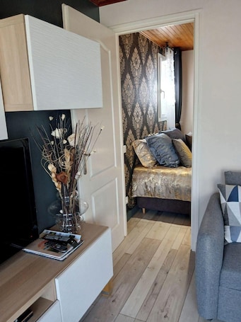 Smart TV, fireplace, DVD player. Le Barroque Superbe Appartement Tout Confort Neuf Très Bonnes Prestances