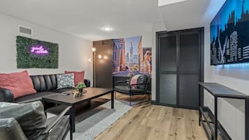 TV, fireplace, video games, books