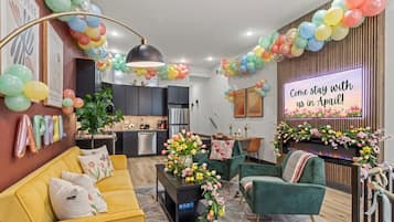 TV, fireplace, video games, books