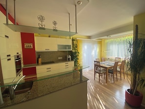Fridge, oven, stovetop, dishwasher
