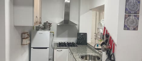 Réfrigérateur, micro-ondes, plaque de cuisson, lave-vaisselle