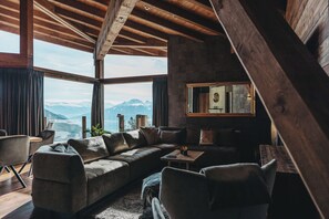 Panoramic Apartment, 2 Bedrooms | Living area | TV - Chalet G12 - Luxury Apartments Seefeld (Reith bei Seefeld)