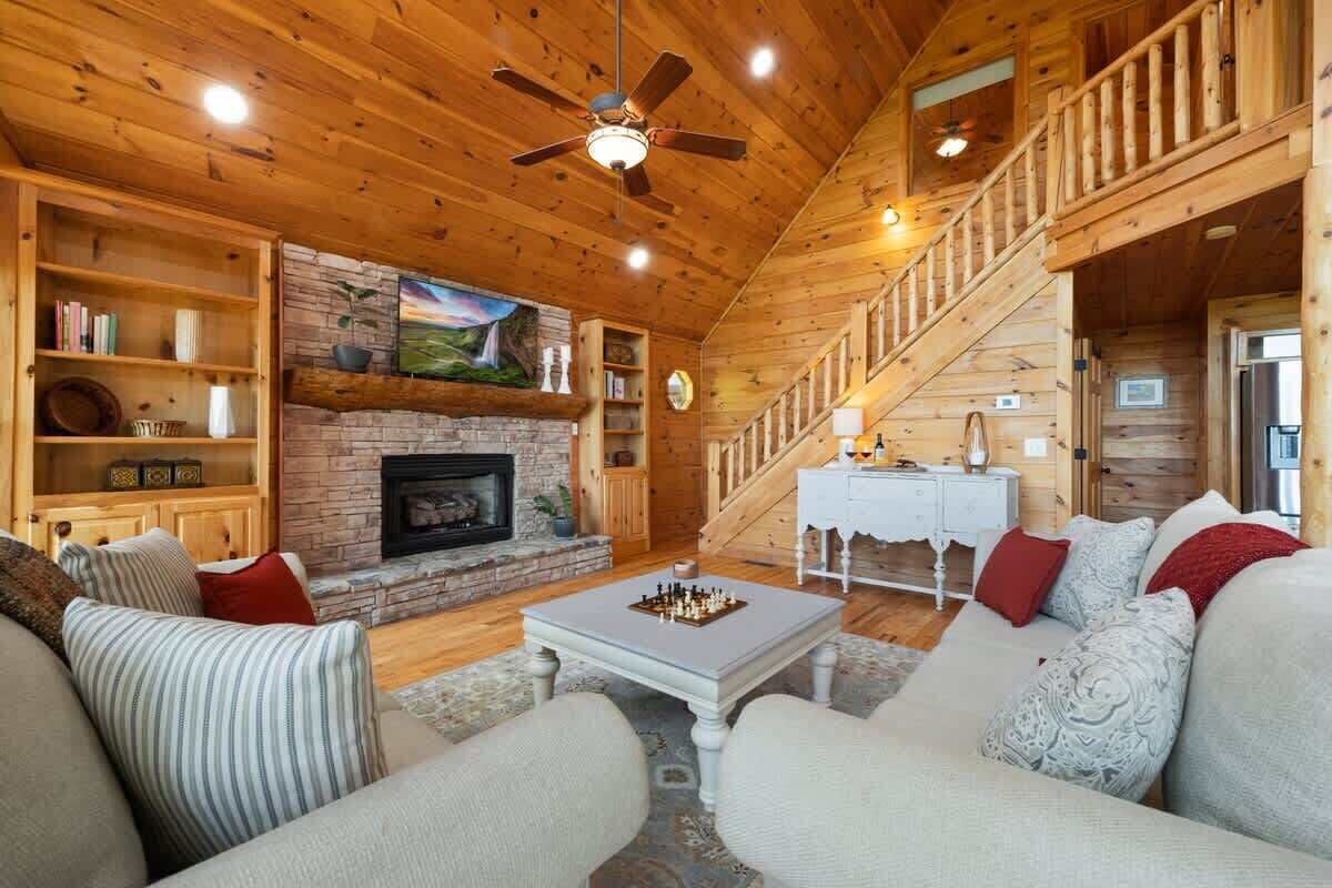 TV, fireplace, offices