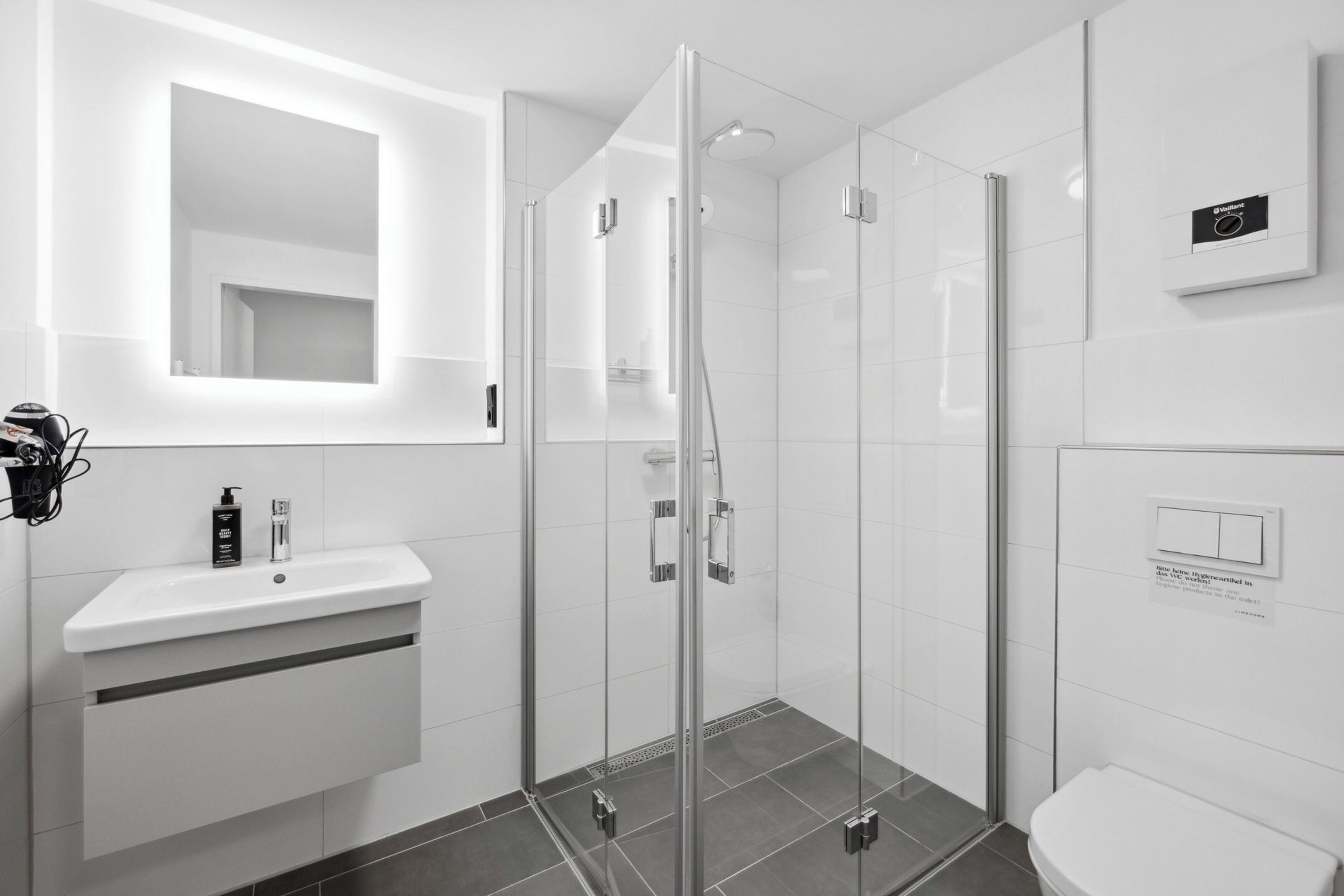 Suite | Badkamer | Gratis toiletartikelen, een haardroger, handdoeken, zeep