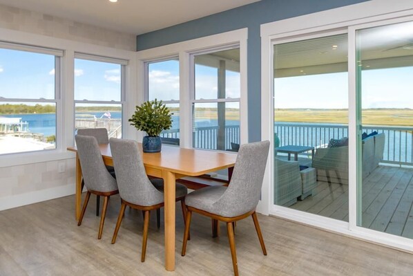Dining - By George Waterfront - 4BR Amazing Canalfront Home - Dock & Boat Ramp! (Surf City)