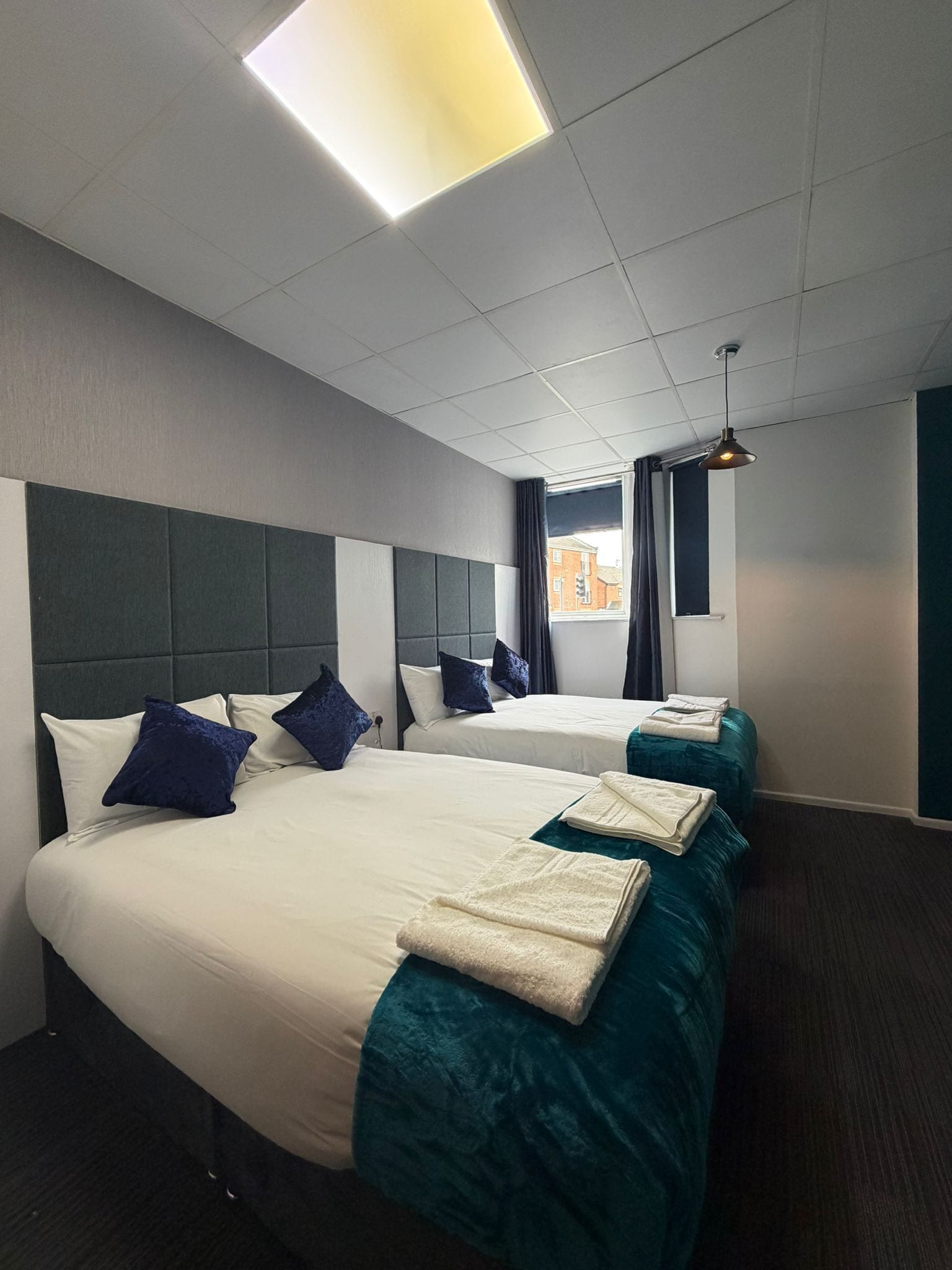 Deluxe Twin Room, 2 Double Beds, Non Smoking, Ensuite | Desk, iron/ironing board, free WiFi, bed sheets