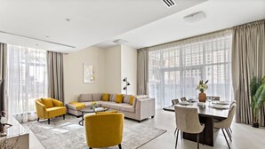 Living area - StoneTree - Marina Arcade 2BR+Maids - Famous Location (Dubai Marina)