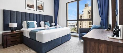 1 غرفة نوم ومكواة/لوح كي وواي فاي وملاءات أسرّة