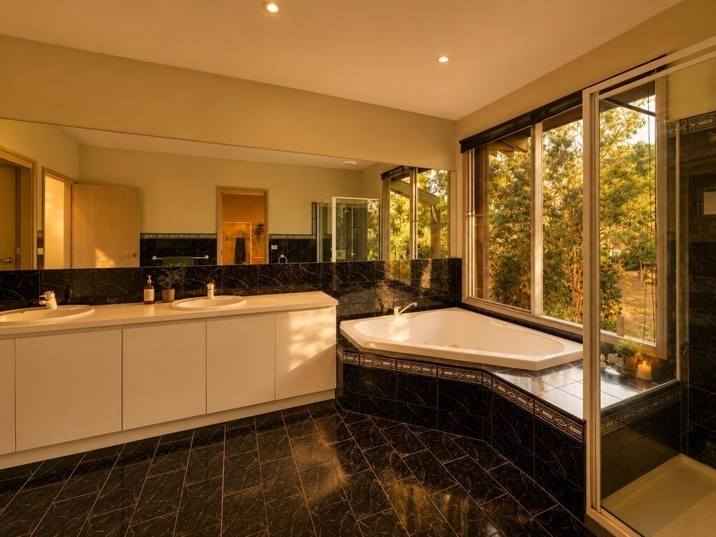 Een douche, een bubbelbad, een haardroger, handdoeken