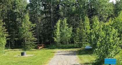 Tent and RV site on the James River at Stark Ranch Resort Site #1
