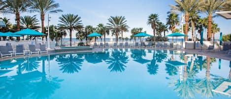 Outdoor pool, a heated pool