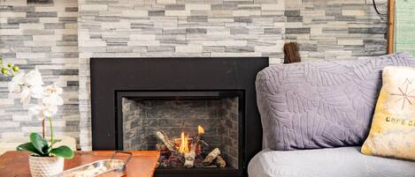 Smart TV, fireplace