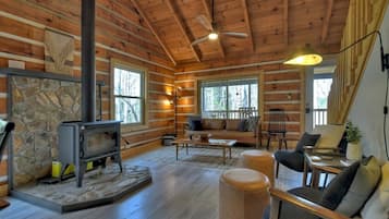 TV, fireplace, offices