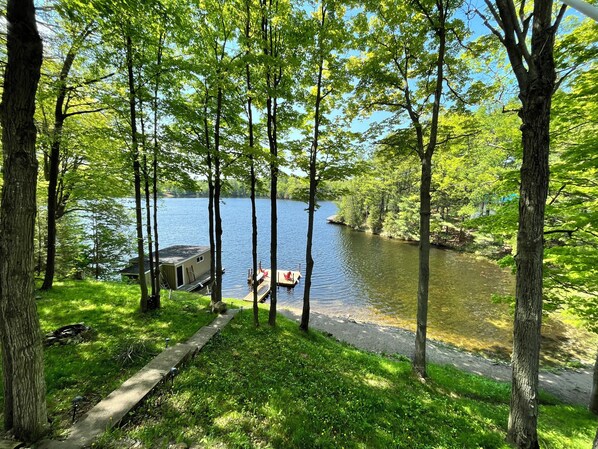 Property grounds - Family friendly cottage on Buck Lake with sandy beach and amazing sunsets! (Perth Road)