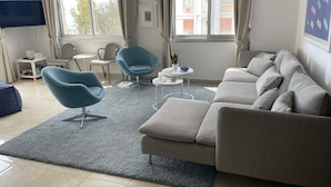 Deluxe Apartment, Balcony, Sea View | Living area - Helena Beach Apartment (Limassol)