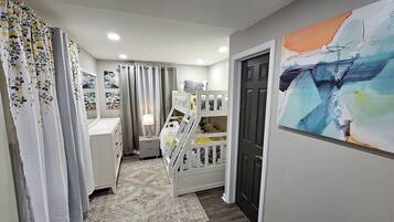4 bedrooms, in-room safe, iron/ironing board, travel cot