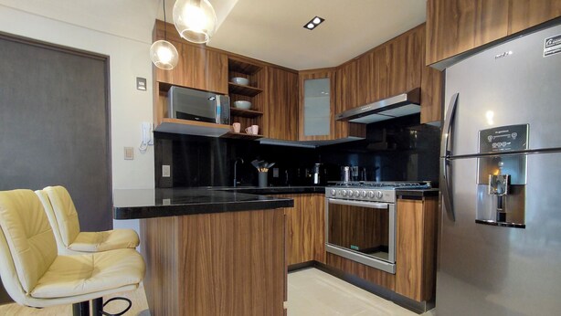 Private kitchen - 
Central Apartment in Mexico City Near Delta Park, Cozy (Benito Juárez)