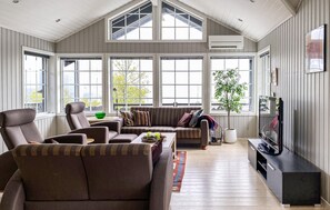 Smart TV, chimenea y reproductor de DVD 