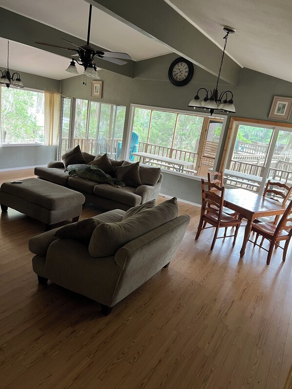 Televisión y chimenea 