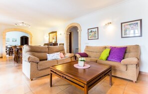 Televisio, takka, pöytätennispöytä