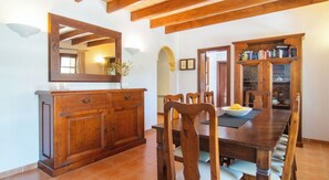 Dining - Country House 'Rustica' with Mountain View, Private Pool and Wi-Fi (Artà)