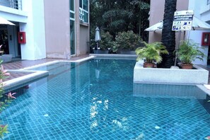 Apartment, 1 Schlafzimmer, barrierefrei, Balkon | Pool | Außenpool