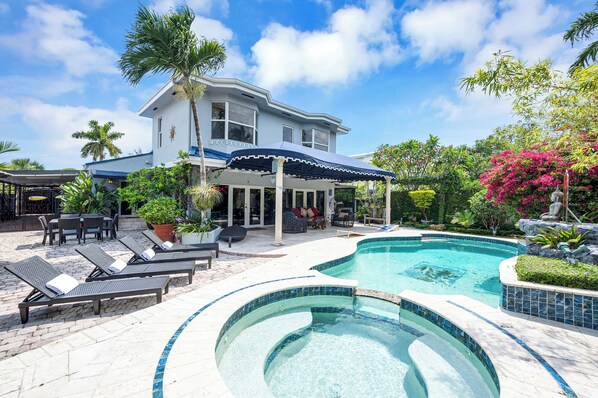 Outdoor pool, a heated pool