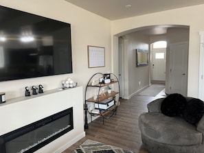 Smart TV, fireplace, printers