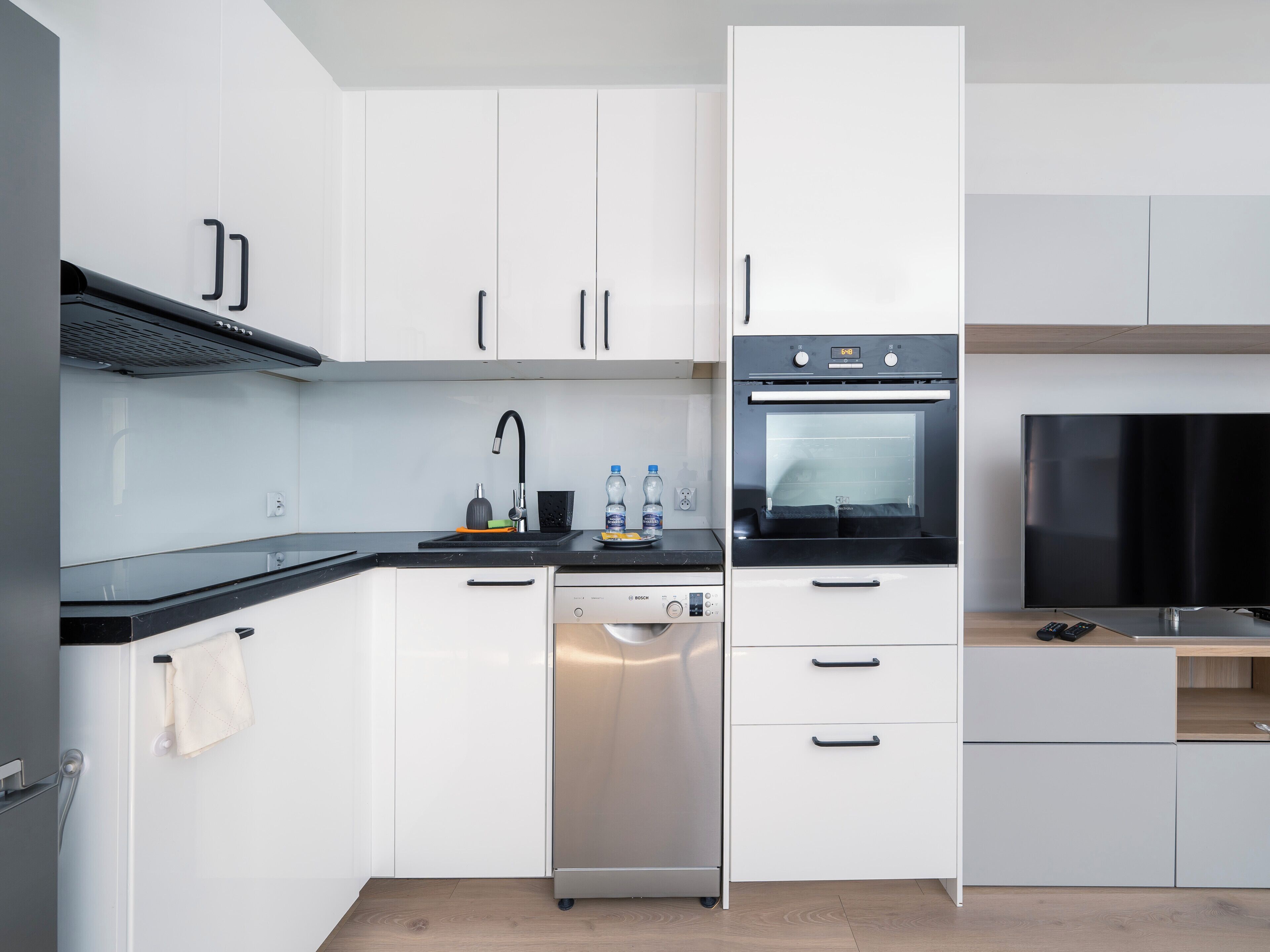 Fridge, oven, stovetop, dishwasher