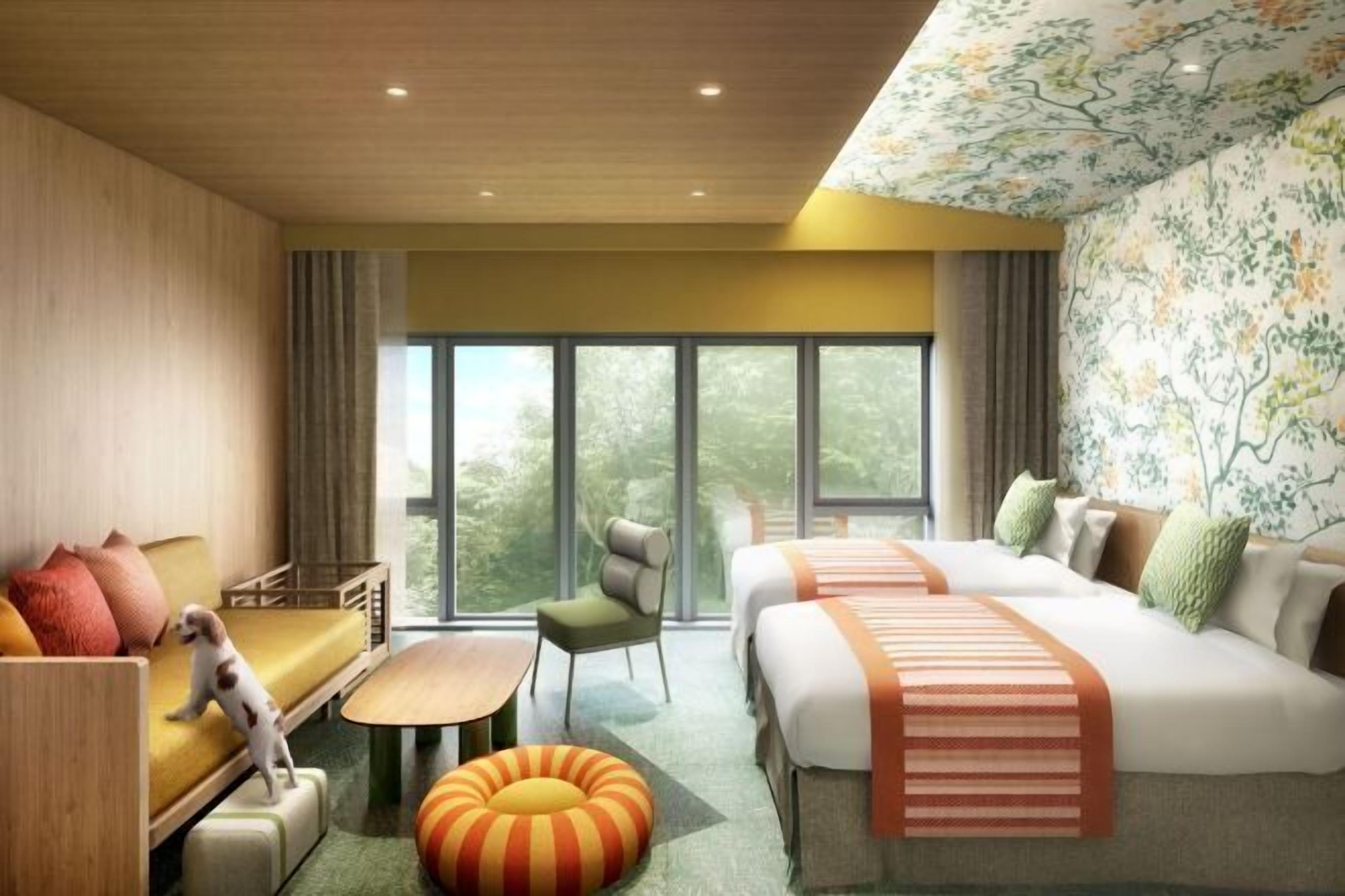 Caja de seguridad en la habitación y ropa de cama 