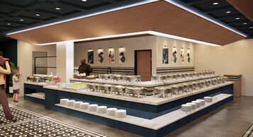 Breakfast, lunch and dinner served