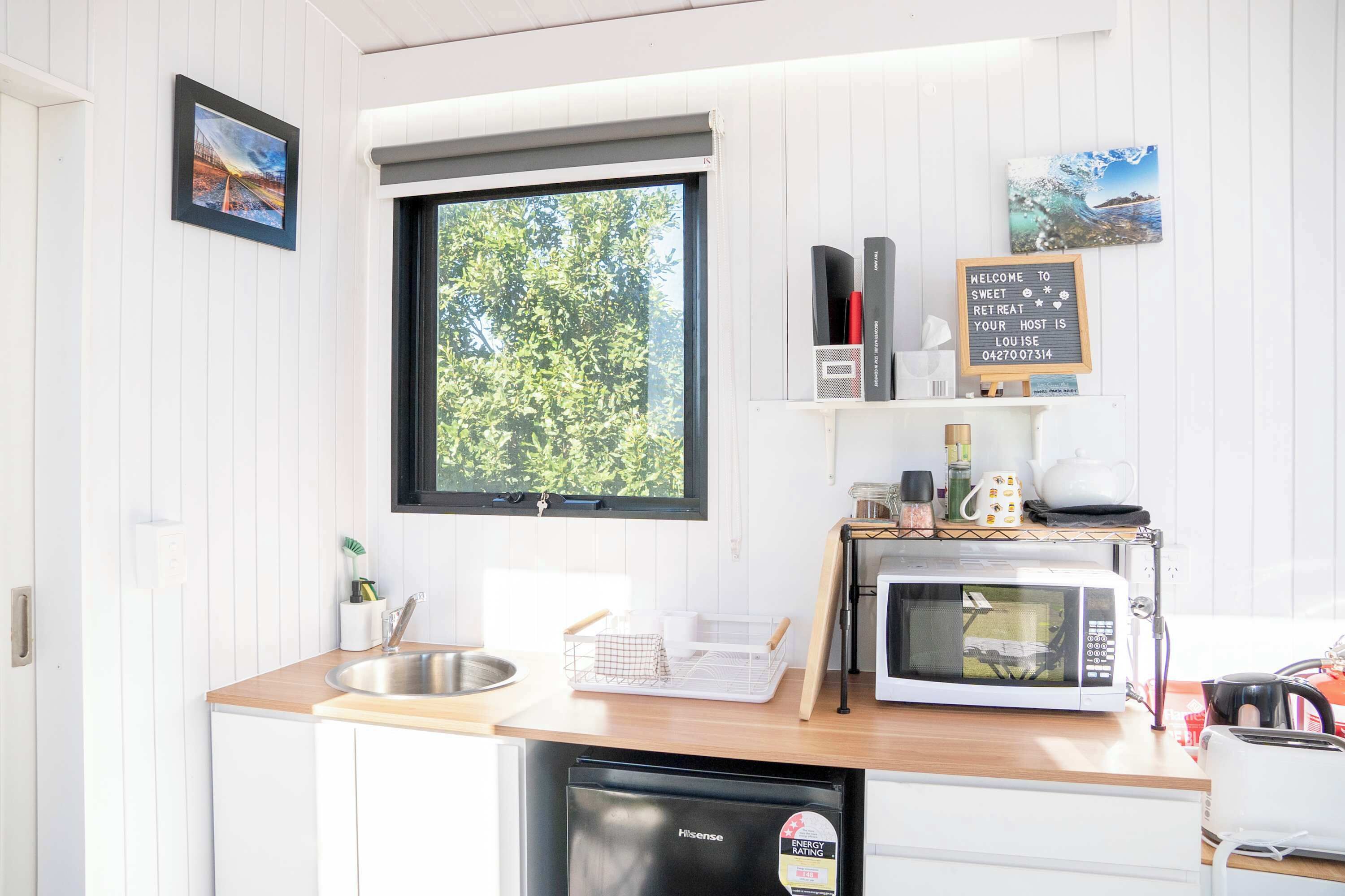 Fridge, microwave, stovetop, toaster