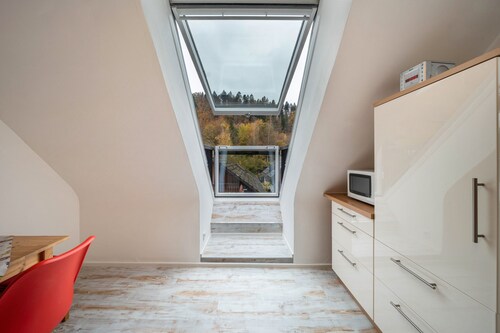 Appartement 'Ferienwohnung Burgblick' avec vue sur les montagnes, jardin partagé et Wi-Fi