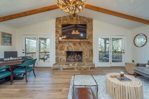 TV, fireplace, video games, offices