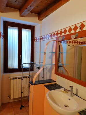 Regadera, secadora de cabello, bidet, toallas 