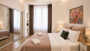 Apartemen | 1 kamar tidur, seprai katun Mesir, dan seprai premium