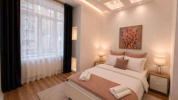 Apartemen | 1 kamar tidur, seprai katun Mesir, dan seprai premium