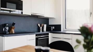 Kühlschrank, Mikrowelle, Ofen, Herdplatte