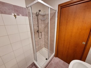 Sèche-cheveux, serviettes fournies, savon, papier toilette