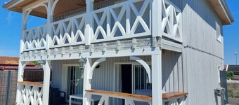 Belle Villa Bois Gujan Mestras Avec Terrasse Bois Voilee