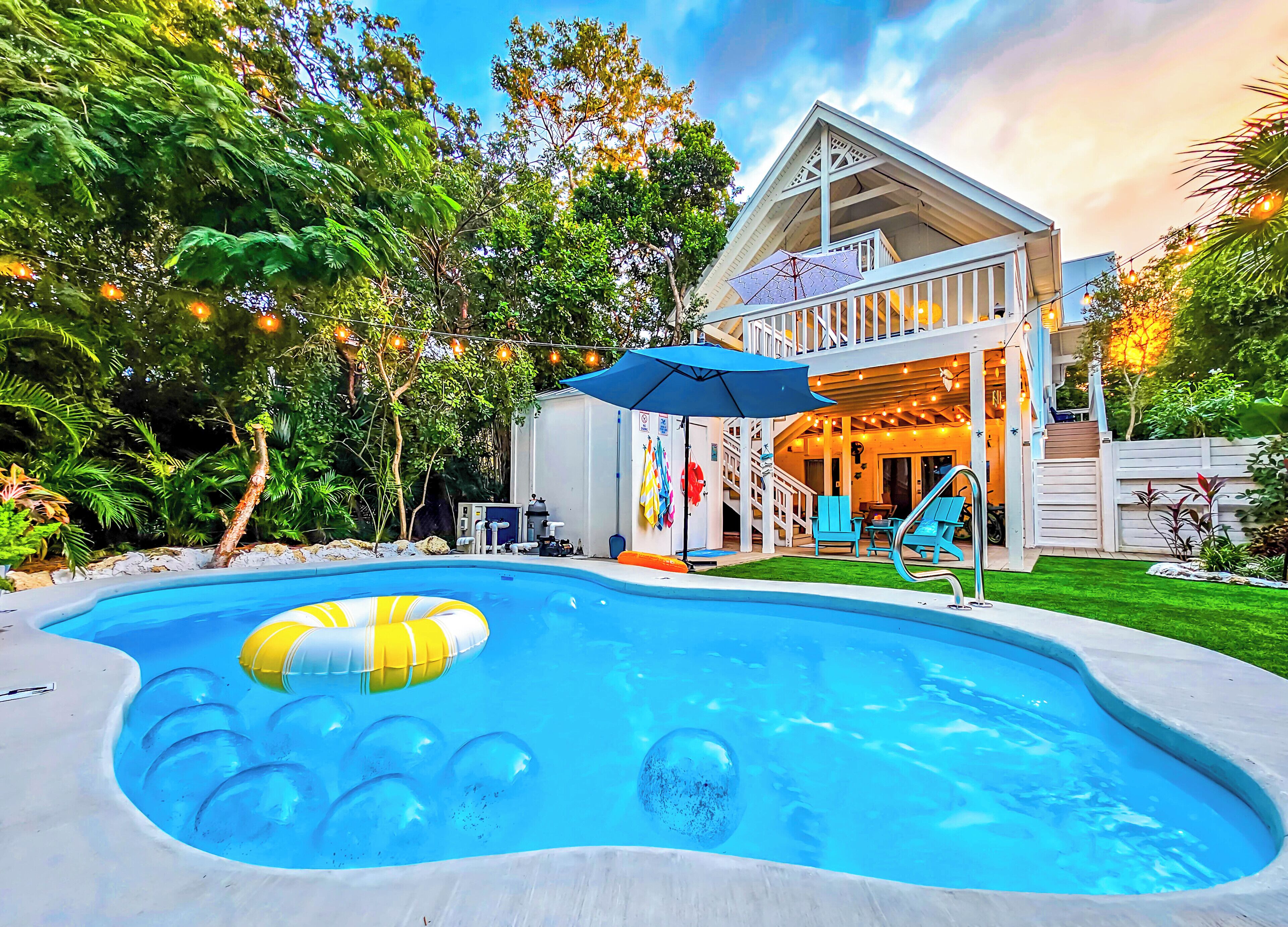 Et oppvarmet basseng