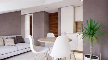 Apartment (One Bedroom Apartment C1) | Ruang tamu | 32 inci televisyen skrin rata dengan digital