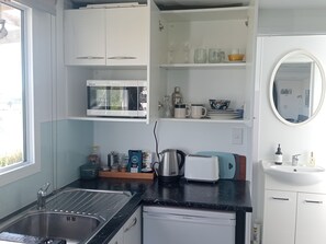 Microwave, stovetop, toaster