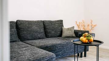 Apartment (Two Bedroom Apartment with City View) | Living room | 32-inch flat-screen TV with satellite channels