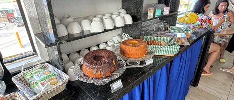 Free daily self-service breakfast